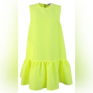 MSGM Milano Textured Yellow Peplum Dress